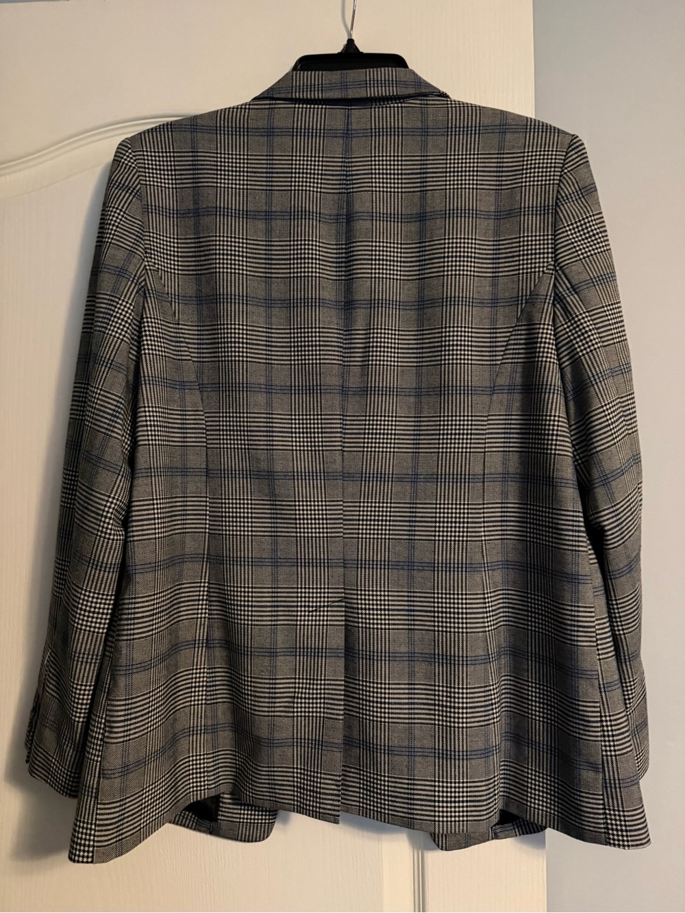 Worthington Blue-Accented Gray Plaid Single-Button Blazer - Picture 4 of 4